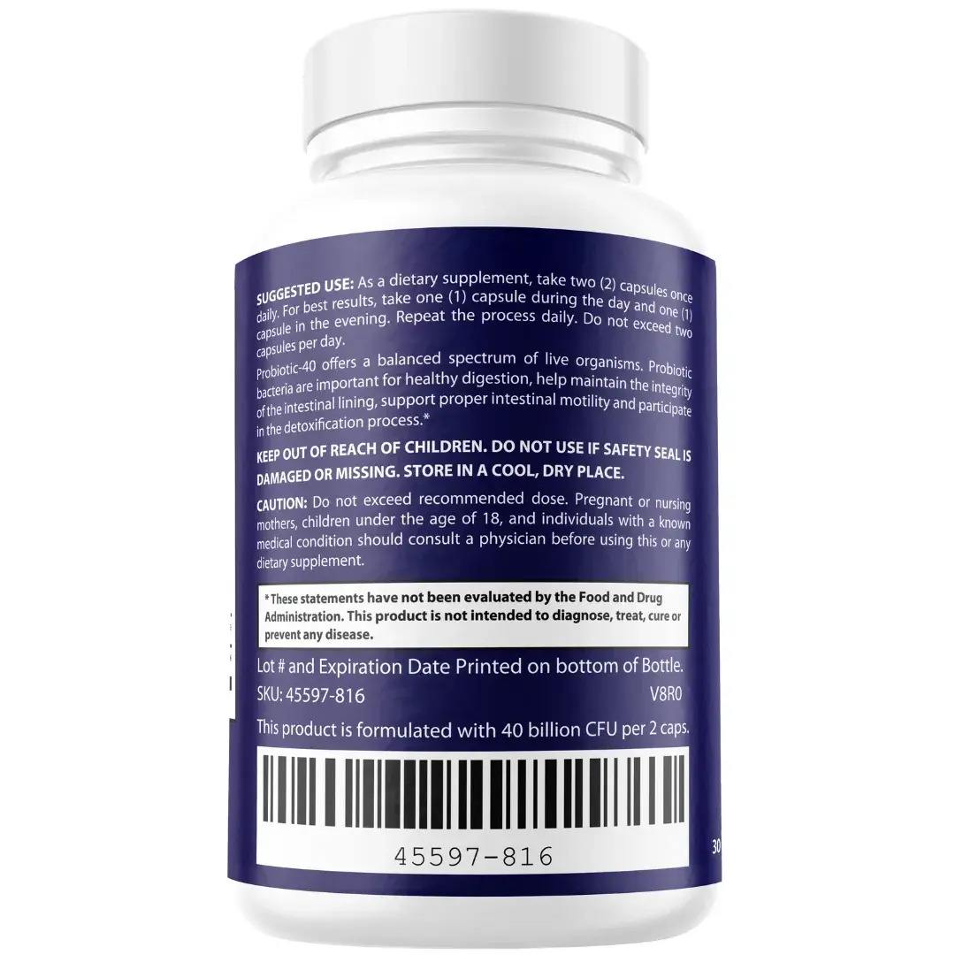 ProvaDent Probiotic Supplement Label Details